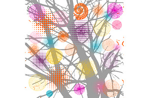 Abstraction of a tree branch with, an Illustration by Nenahliadava Design