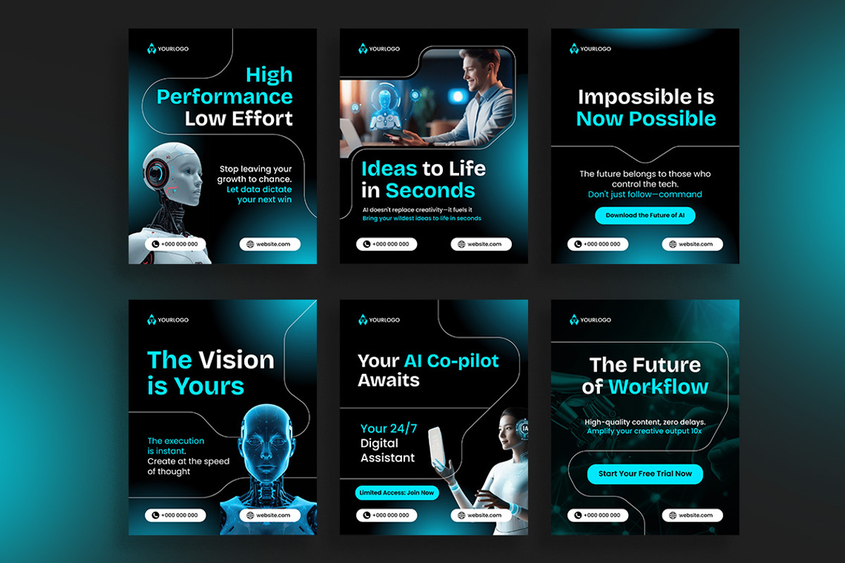 AI Assistant Instagram Carousel, a Social Media Template by Jiwstudio (Photo 3 of 4)