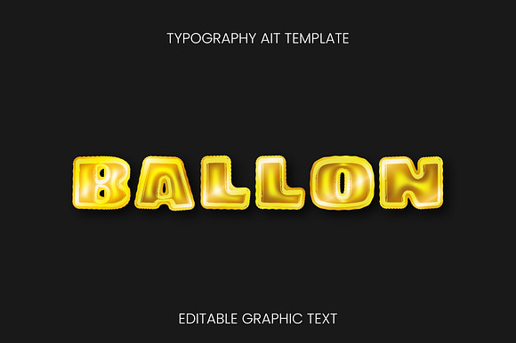 Gold Party Balloon Text Effect