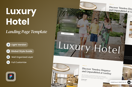 LuxStay - Luxury Hotel Landing Page, a Landing Page Template by SLAB! Design