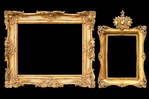 Baroque Style Golden Frames PSD