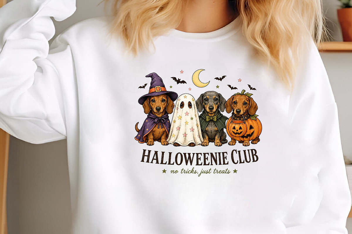 Vintage Halloween Dachshund Dog PNG, a Seasonal Illustration by CraftArtStudio (Photo 3 of 4)