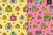 Retro media seamless patterns, a Pattern Graphic by Yury Velikanov (Thumbnail 3 of 4)