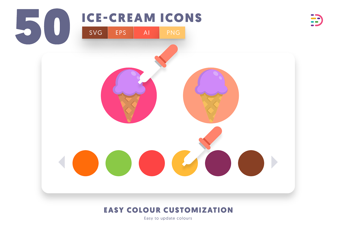 50 Ice-Cream Icons, an Icon by Dighital (Photo 8 of 10)