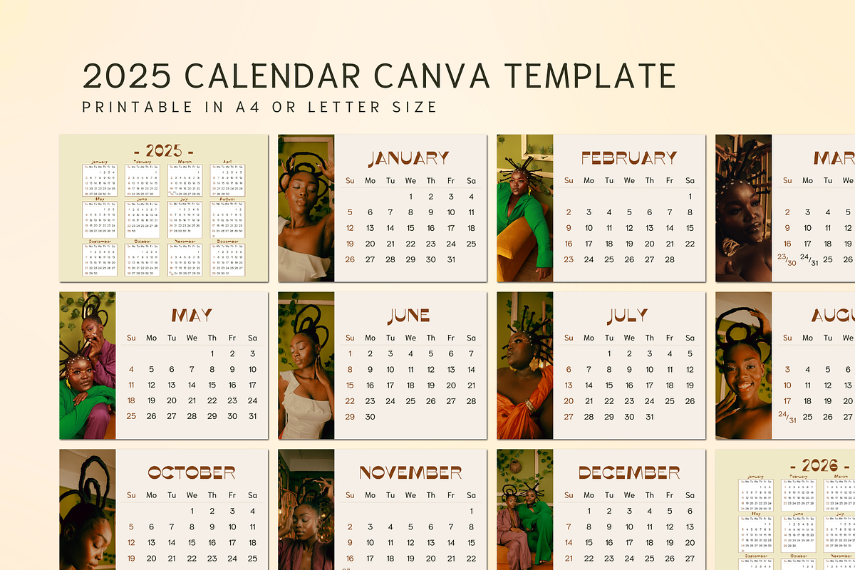 2025 CALENDAR CANVA TEMPLATE, a Stationery Template by The Little Lily Studio (Photo 4 of 5)