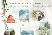 Watercolor Camping Clipart, a Person Illustration by NataliArkushArt (Thumbnail 20 of 24)