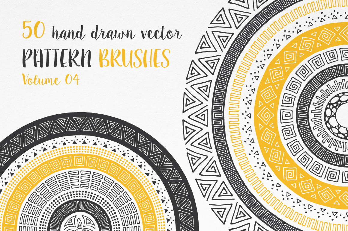 Hand Drawn Pattern Brushes Vol. 04, a Brush Add-On by DESIGN BY nube