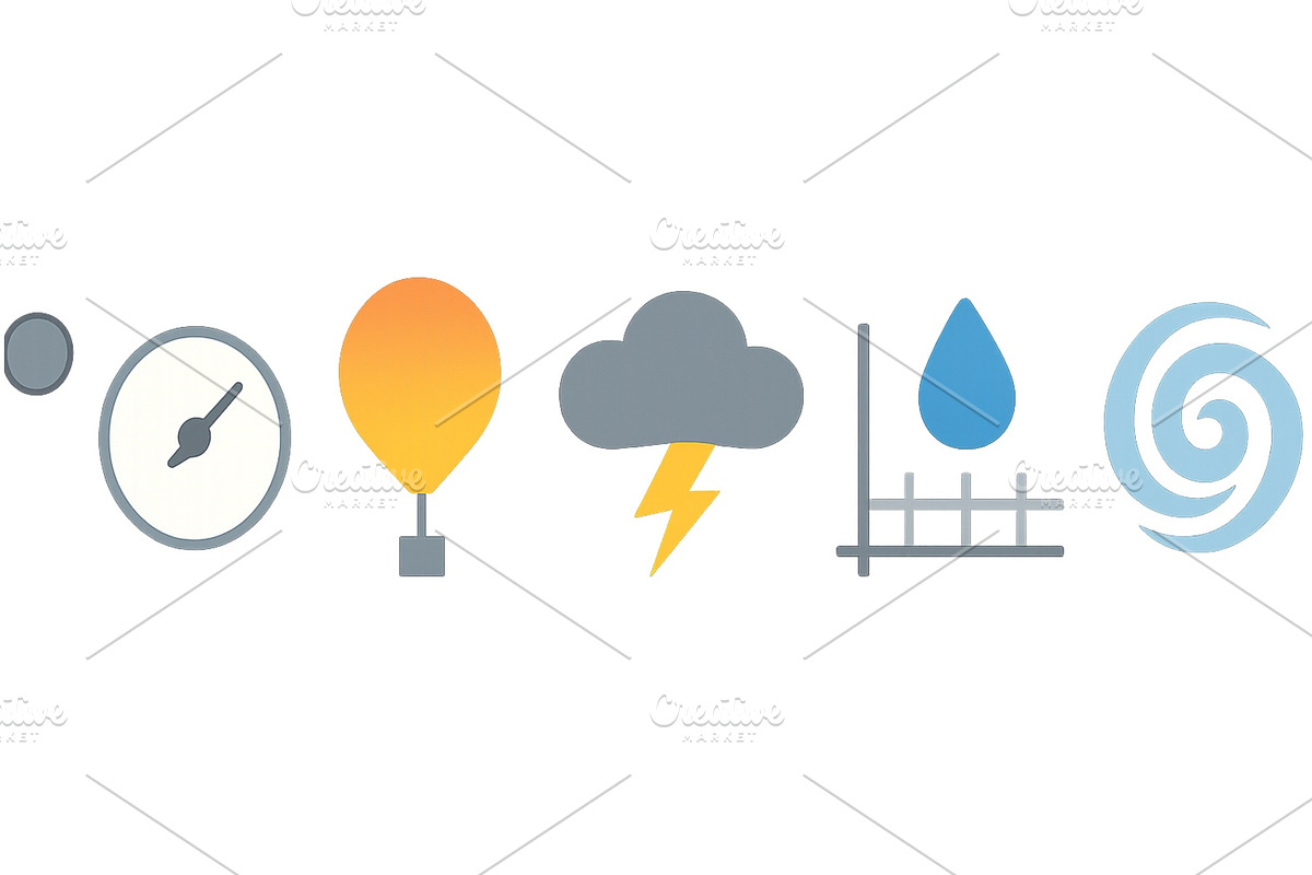 Weather symbols representing various, an Illustration by ZinetroN