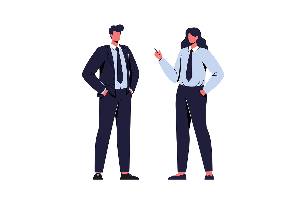 Two professional individuals engaged, an Illustration by designvectx