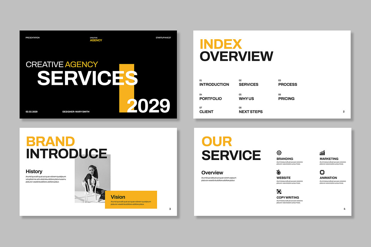 Creative Agency Service Presentation, a Presentation Template by Mighty-Slide (Photo 2 of 5)