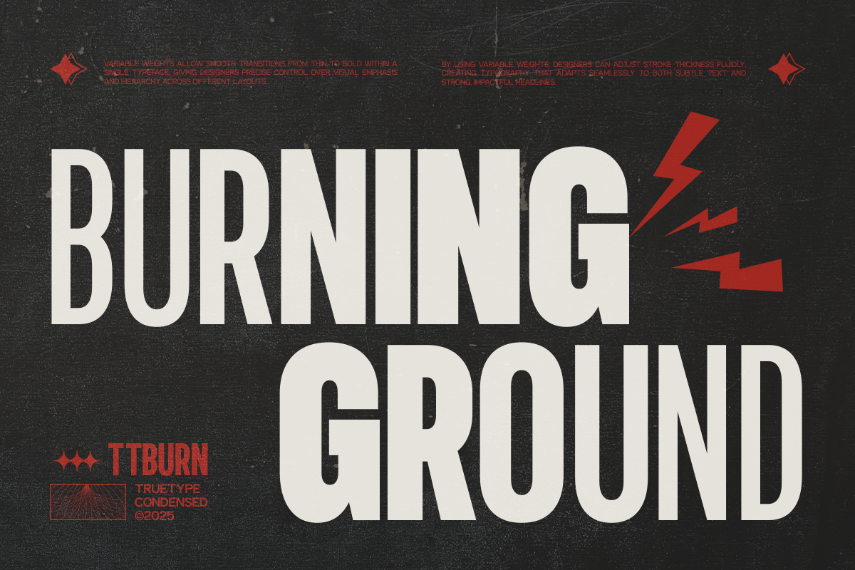 TRT Burn Bold Condensed Sans, a Sans Serif Font by truetype (Photo 8 of 15)