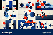 Blue shapes. 53 images, a Decorative Illustration by Handmadefont (Thumbnail 2 of 12)