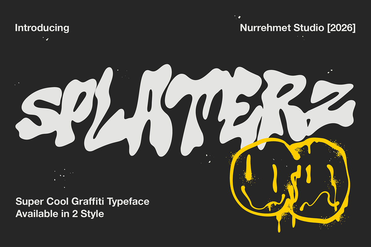 Splaterz NS - Organic Graffiti Font, a Handwritten Font by Nurrehmet Studio (Photo 1 of 8)