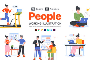 Animated People Working Icons, an Emoji Icon by Vectors Market