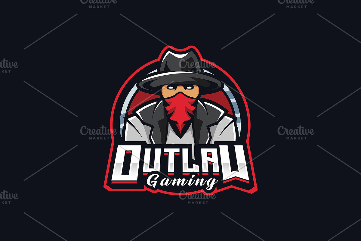 Outlaw Mascot Logo Template, a Branding & Logo Template by HasnainGFX (Photo 3 of 3)