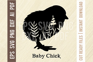 Baby Chick - Floral Animals - Cut SV