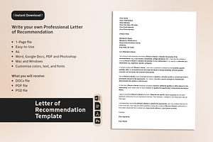 Letter of Recommendation Template