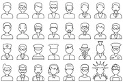 People outline avatar icons, an Outline Icon by Gurza SHOP (Thumbnail 3 of 3)