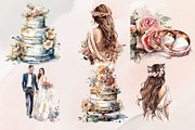 22Watercolor Wedding Clipart PNG Set, an Illustration by Jalina Clipart Studio (Thumbnail 3 of 8)