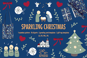 Sparkling Christmas, a Pattern Graphic by Springcolors Blossom