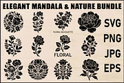 Elegant Floral Silhouette Set, an Object Graphic by Creativeshirt (Thumbnail 1 of 13)