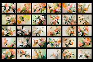 400 Abstract Oil Painting Flowers