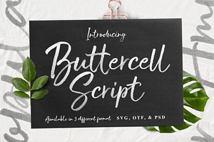 Buttercell SVG Brush Font, a Script Font by Wacaksara Co.
