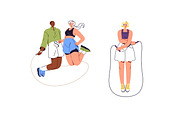 People skipping rope set, pattern, a Sport Illustration by PaperTrident (Thumbnail 4 of 8)