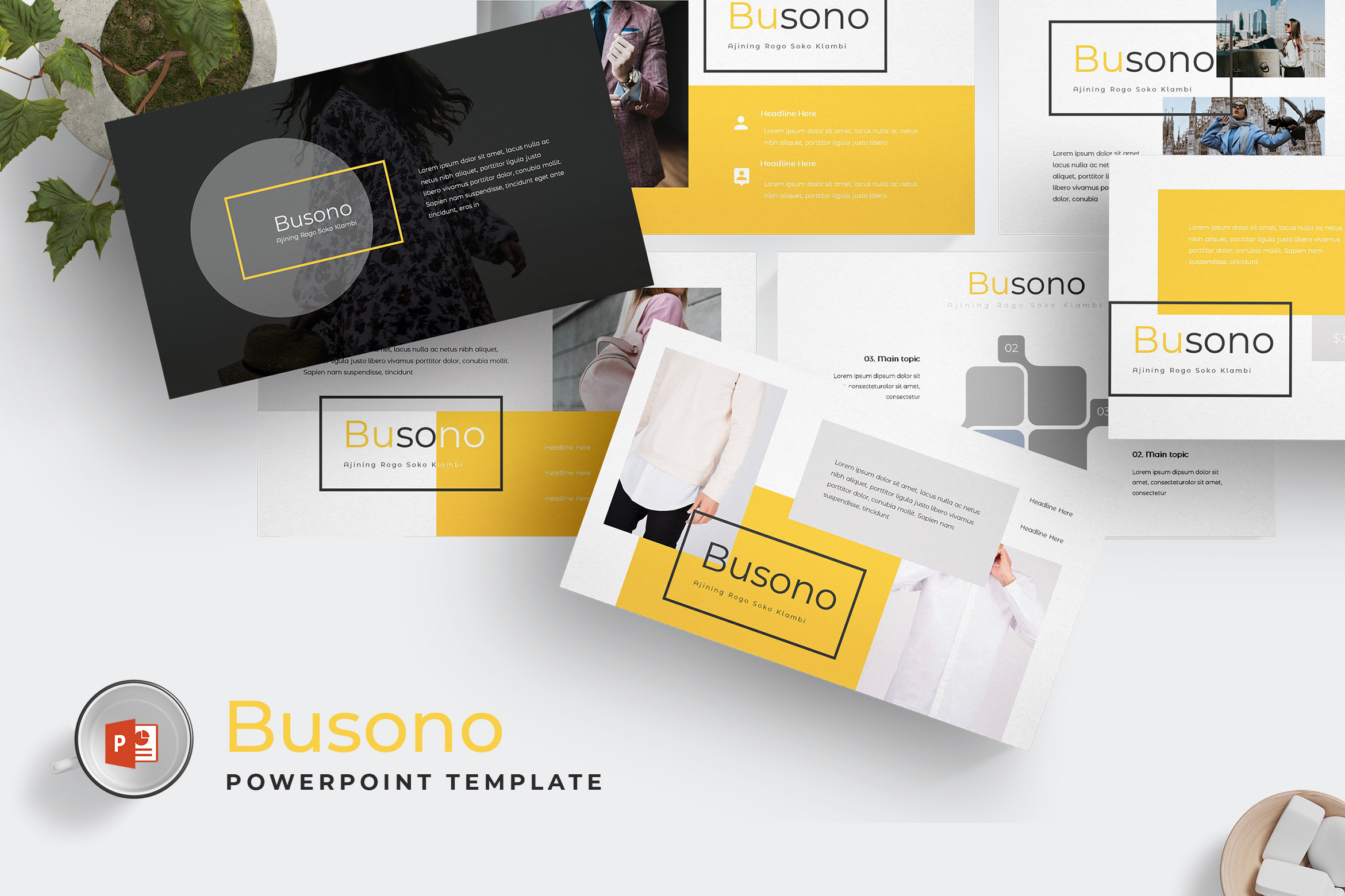 Busono - Powerpoint Template, a Presentation Template by AQR Studio