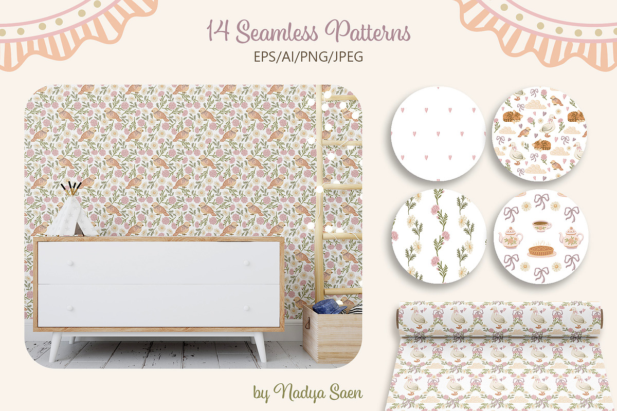 Coquette Cottage Hand Drawn Vector, an Object Graphic by Nadya Saen Art (Photo 7 of 10)