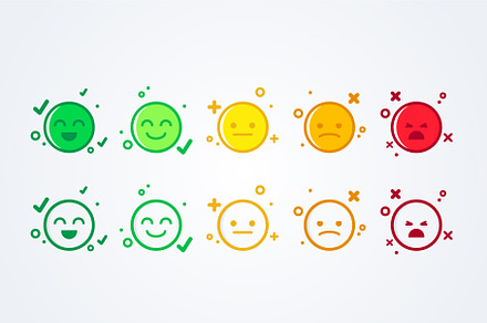 emoticons - user experience feedback, an Emoji Icon by Black White Mouse Design