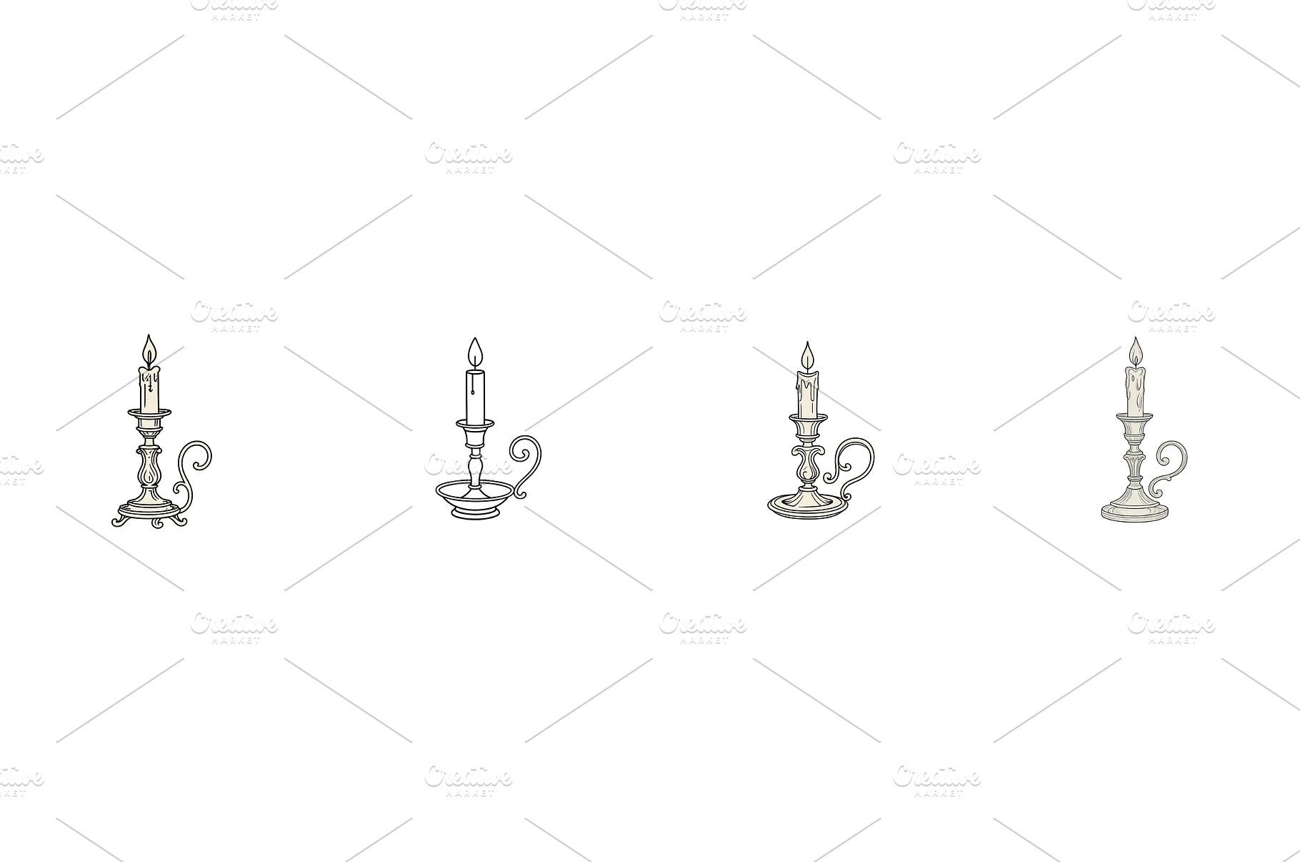 Elegant candle holders arranged in a, an Arts & Entertainment Photo by ZinetroN
