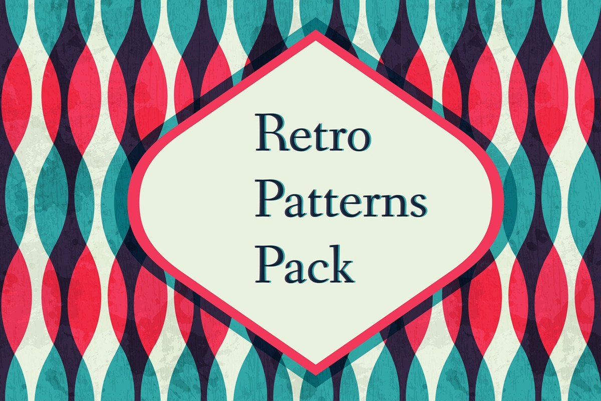 Retro vector patterns pack, a Pattern Graphic by Gudiny