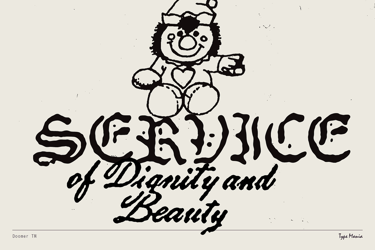 Doomer TM – Distressed Blackletter, a Blackletter Font by Type Mania (Photo 7 of 10)