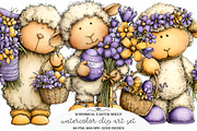 Whimsical Easter Sheep Clipart, an Illustration by GatewayDesign (Thumbnail 1 of 6)