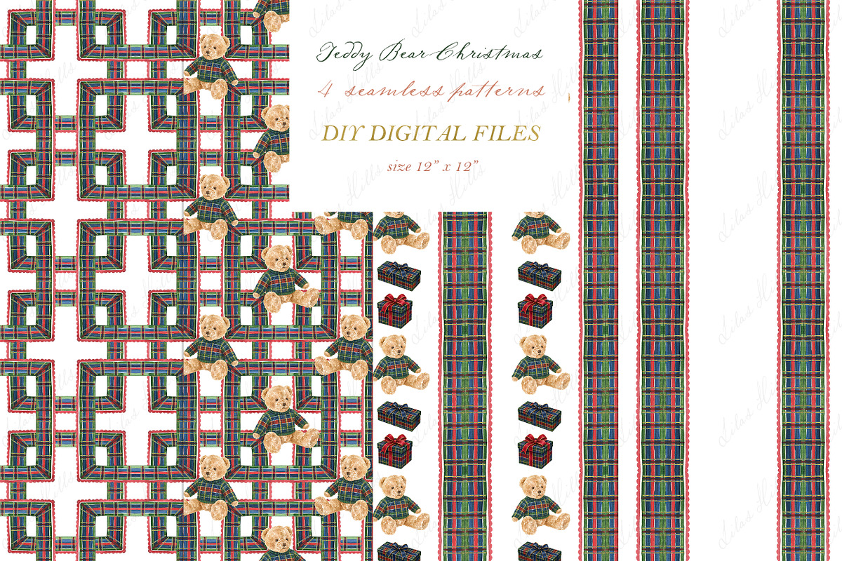 Teddy Bear Christmas Clipart, a Seasonal Illustration by LABFcreations (Photo 2 of 4)