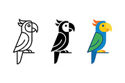Colorful Parrot Vector Design, a Solid Icon by Artonix (Thumbnail 2 of 2)