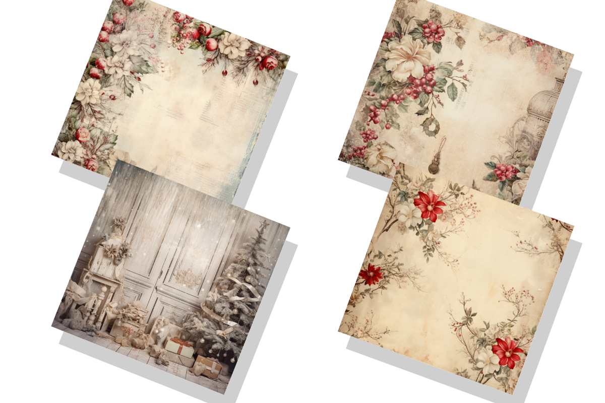 Vintage Christmas Shabby Chic bundle, an Object Graphic by Regulrcrative (Photo 4 of 5)