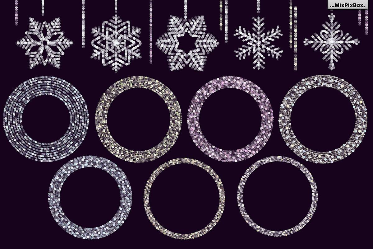 SNOWFLAKES Clipart + Backgrounds, an Object Graphic by MixPixBox (Photo 7 of 10)