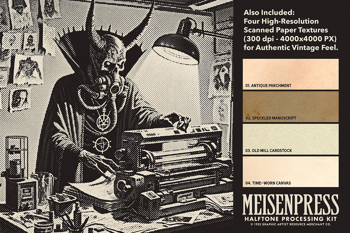 Meisenpress Halftone Processing Kit, an Action Add-On by G.A.R.M. Company (Photo 5 of 10)