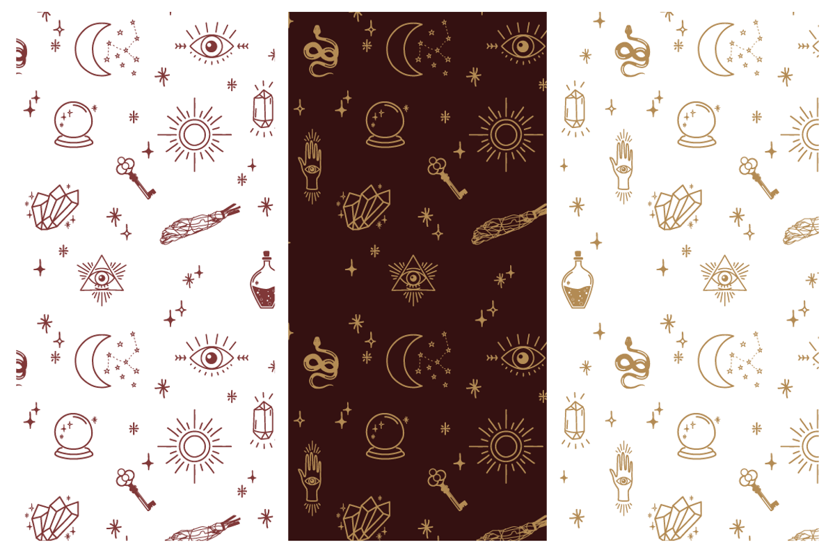 Mystical + Magic Icon Set + Patterns, a Graphic by kittyShark Creative (Photo 5 of 6)