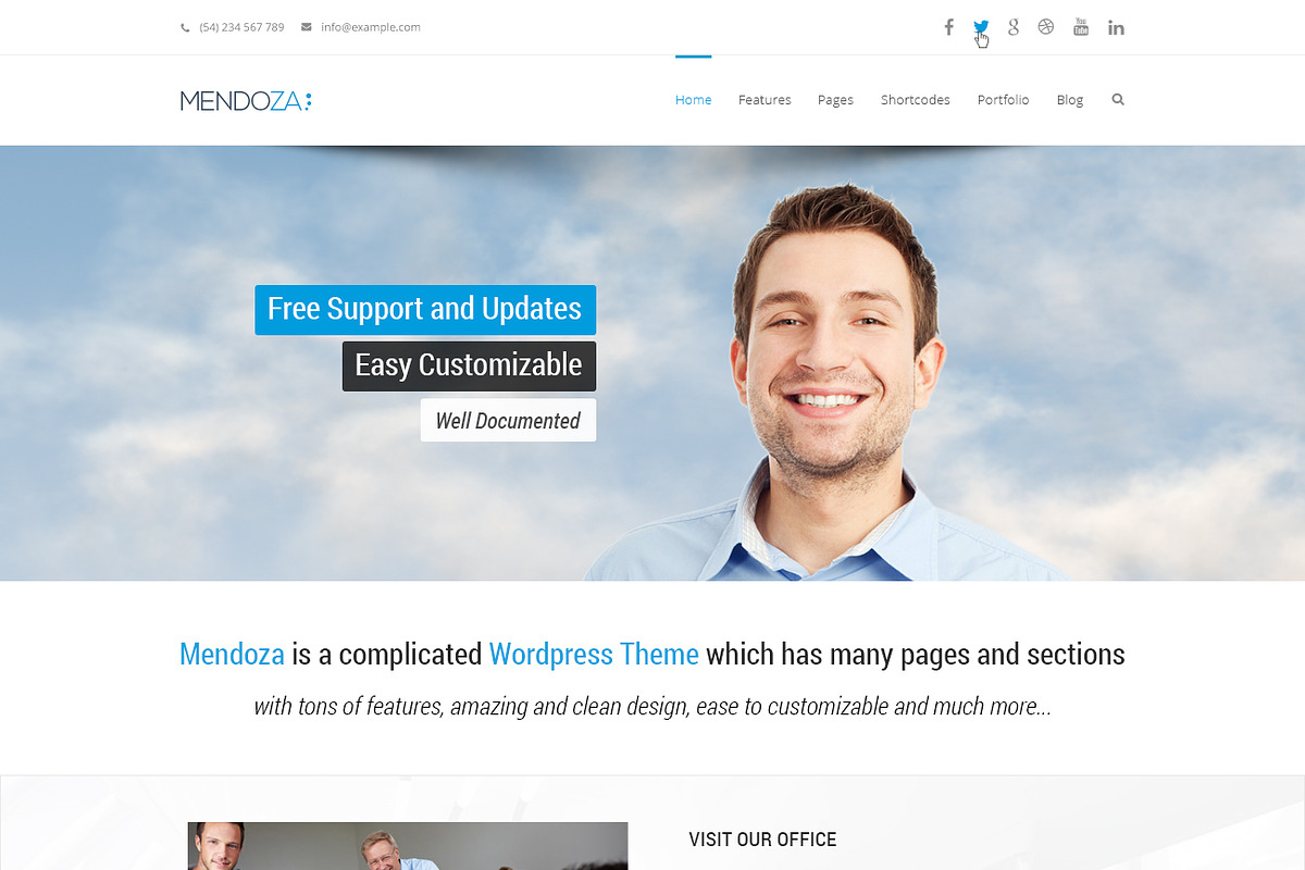 Mendoza - Business WordPress Theme, a WordPress Template by TemPlaza (Photo 2 of 5)