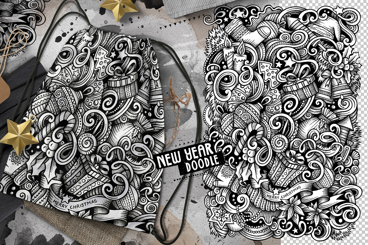 New Year Graphic Doodle Illustration, an Object Illustration by BALABOLKA (Photo 2 of 3)