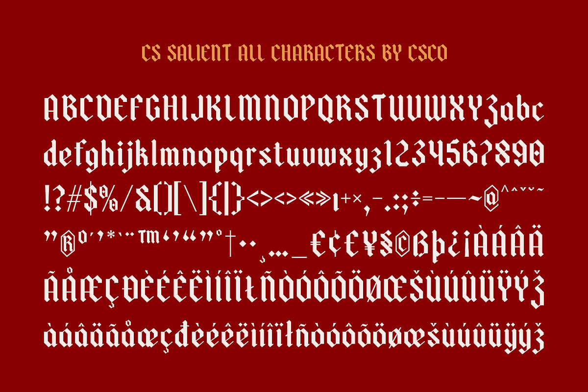 CS Salient – Blackletter Font, a Blackletter Font by Craft Supply Co. (Photo 8 of 8)