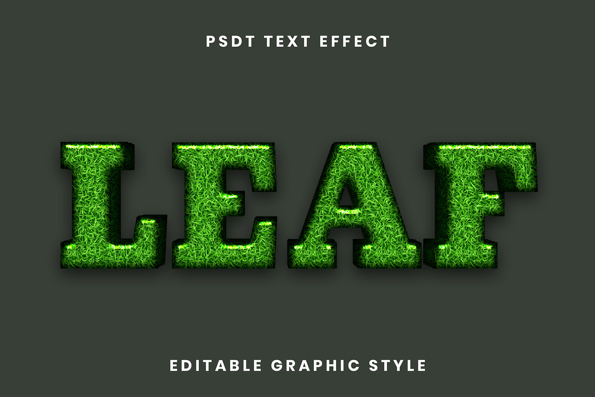 Glowing Grass 3D Text Effect