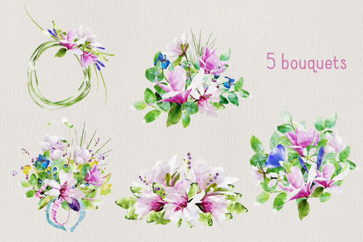 Watercolor Flowers - Magnolias, a Graphic by TheSeventhDesire (Photo 3 of 7)