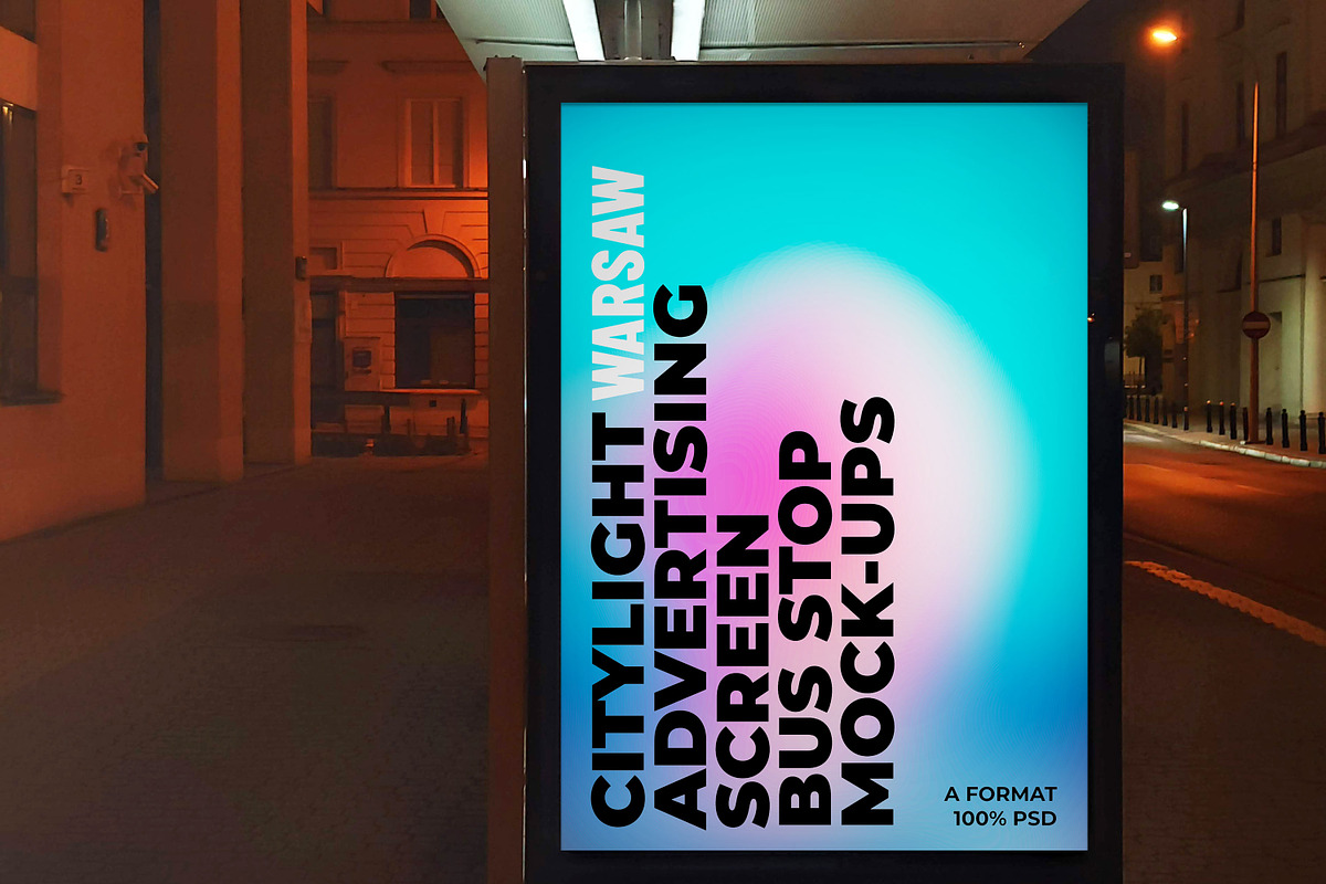 Warsaw Citylight Ad Bus Stop 4, an Advertising Mockup by Graphic Shelter (Photo 4 of 7)