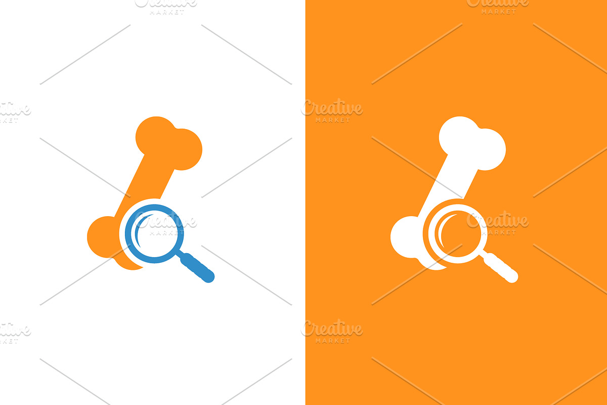 Human bone and loupe logo, an Object Illustration by GraphiShop