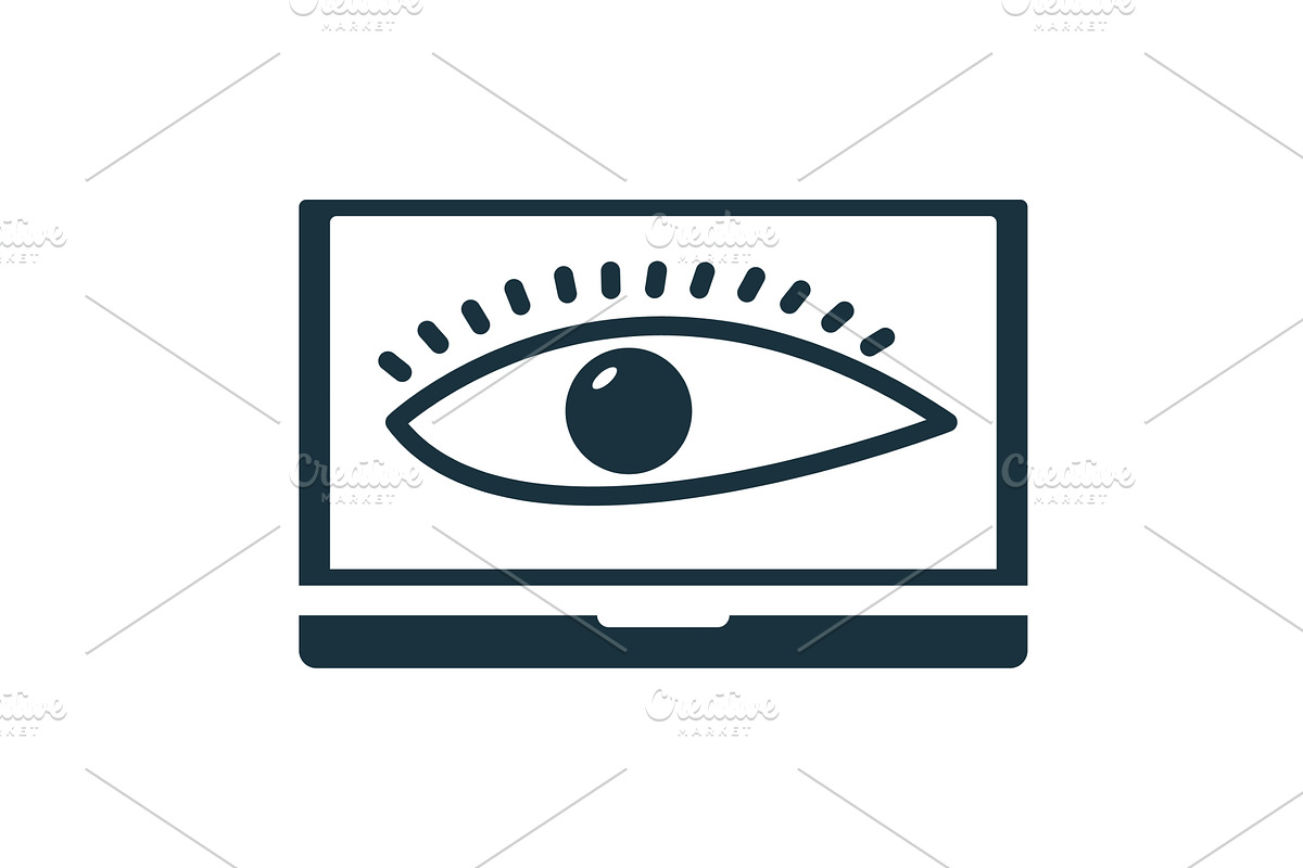 Eye watching laptop screen, a Technology Illustration by Aimagenarium@gmail.com