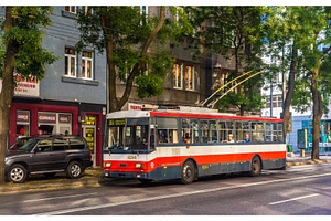 Bratislava slovakia august 11 an old skoda 14tr106 trolleyb containing, a Transportation Photo by Leonid Andronov